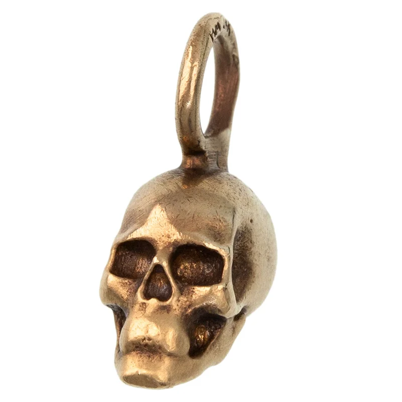 Gold Patina Skull Charm